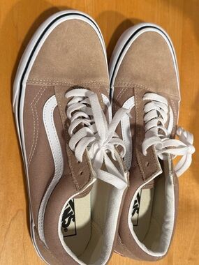 Vans Old Skool Low-Top Sneakers in Taupe and White
